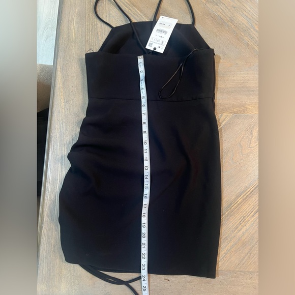 Zara Black mini Dress drapped Small NWT - Picture 10 of 15